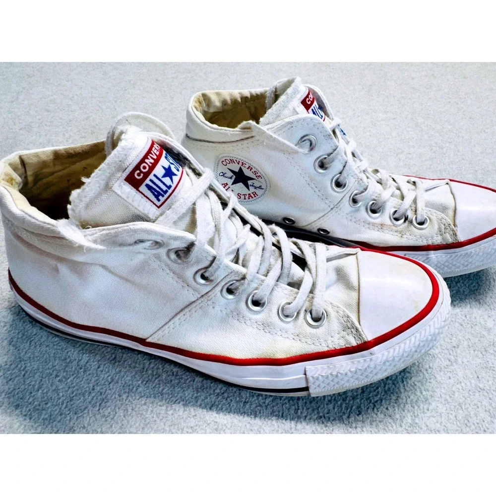 Converse Chuck Taylor All Star High Top White Red Stripe Women's‎ Size 7 Retro